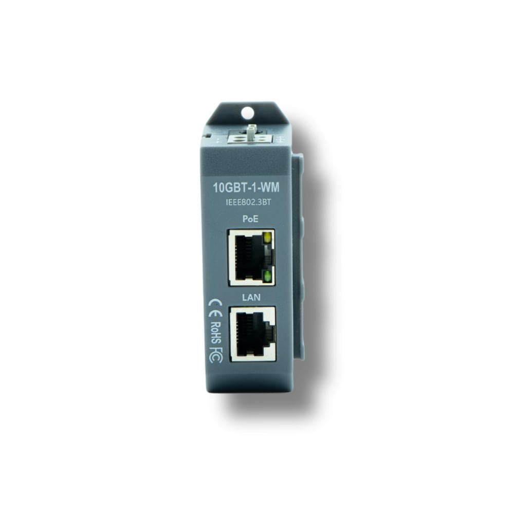 PoE Texas Injector Single Port 10 Gigabit PoE++ (802.3bt) Injector with 56 Volt 120 Watt Output with Power Supply