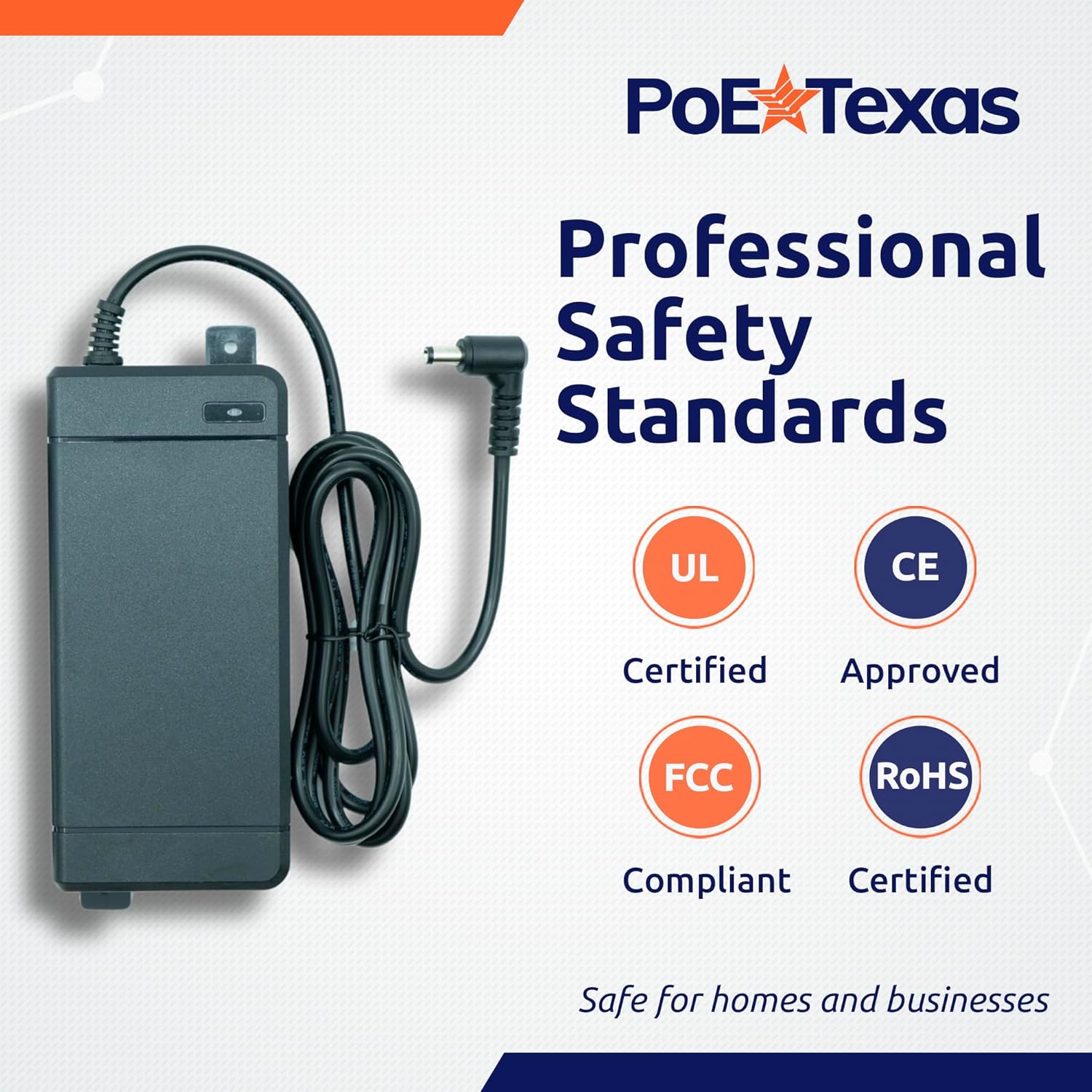 PoE Texas Power Supplies Power Supply 48V 120W - UL/FCC Certified