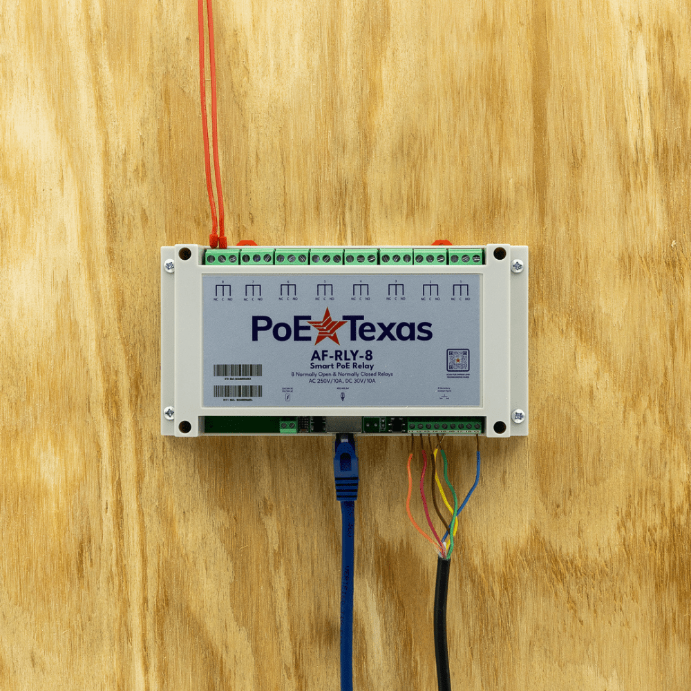 PoE Texas Splitter AF-RLY-8 - 8 Channel Output + 8 Channel Input Network PoE Powered Relay Module