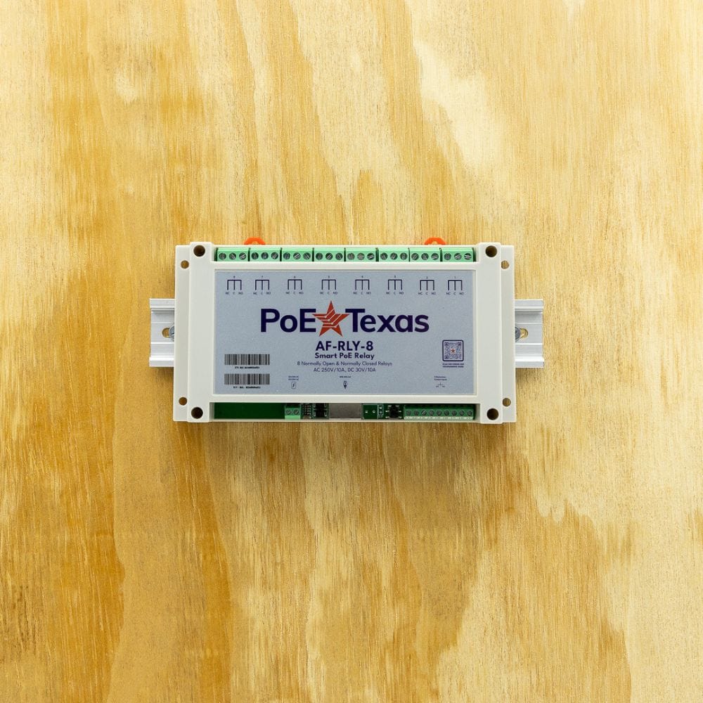 PoE Texas Splitter AF-RLY-8 - 8 Channel Output + 8 Channel Input Network PoE Powered Relay Module