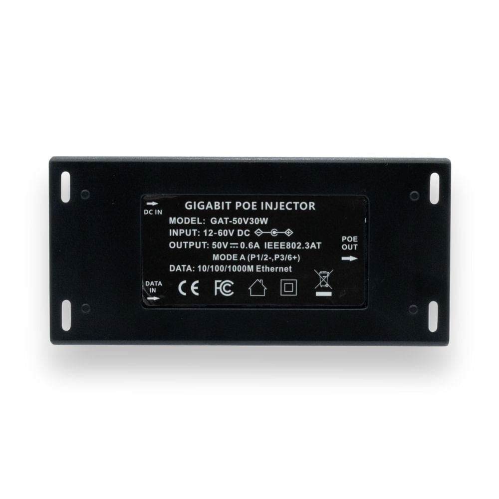 POE Texas Splitter DC Powered PoE+ Gigabit Inline Injector that Converts 12-60V Volts to 50 Volt IEEE 802.3at PoE+