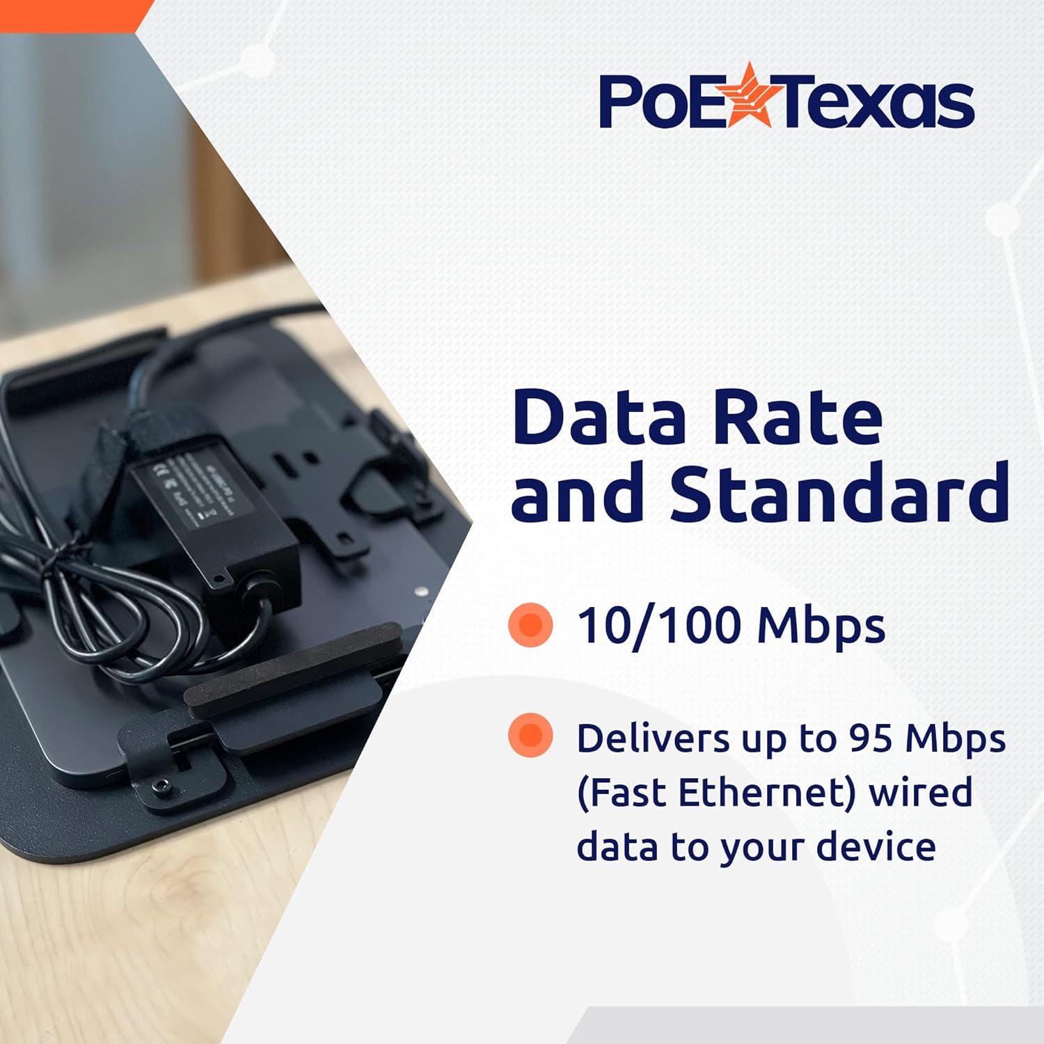 PoE Texas Splitter IEEE 802.3af PoE to USB-C Power and Data with Power Delivery