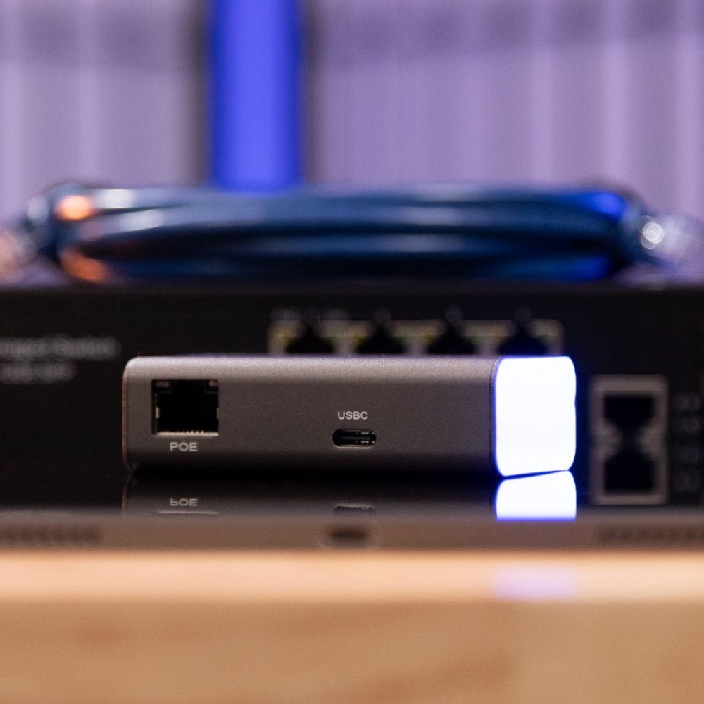 POE Texas Splitter New! Gigabit PoE++ (802.3bt) to USB-C Power + Data Delivery with 65 Watt Output with USB-C cable - USB-C compatible with Laptops, iPad Pro 12.9", Surface Go, Galaxy Tab