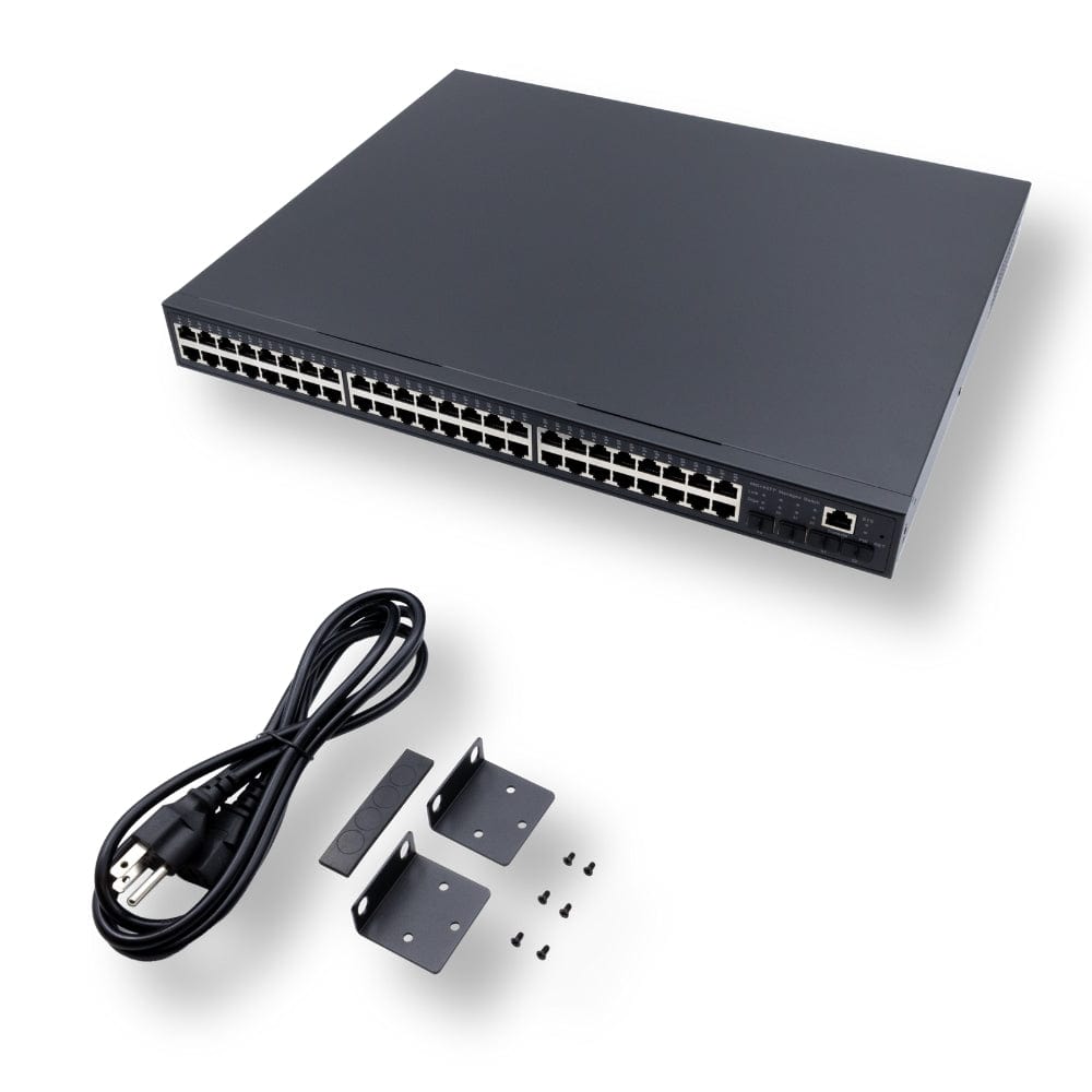POE Texas Switch 48-Port Gigabit Layer 2 Managed PoE+ (IEEE 802.3at) Switch with integrated 750W Power Supply