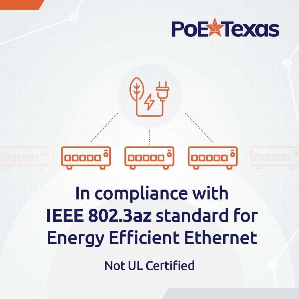 PoE Texas Switch 8-Port Gigabit 802.3af/at PoE Switch for Video, Tablet & Security Applications