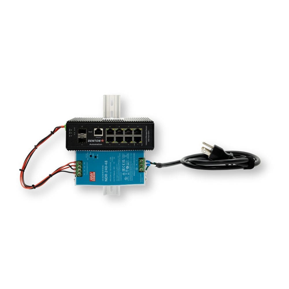 POE Texas Switch Industrial Fanless 8-Port Layer 2 Managed 802.3bt Switch with 56V 240W power supply for PoE Lighting & Automation