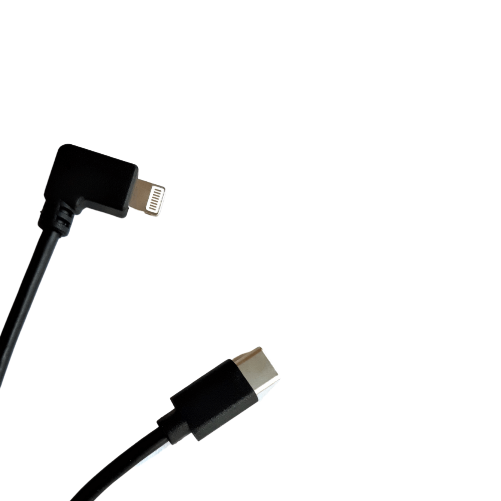 POE Texas Cable USB-C to Lightning Right Angle Cable - 16 Centimeters