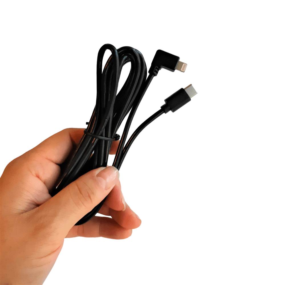 POE Texas Cable USB-C to Lightning Right Angle Cable - 16 Centimeters