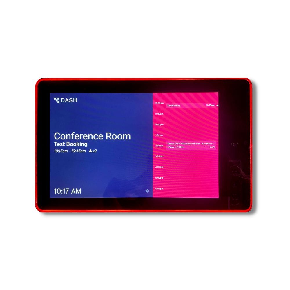 PoE Texas Display 10" Touchscreen Room Scheduler with Highly Visible LED Ring