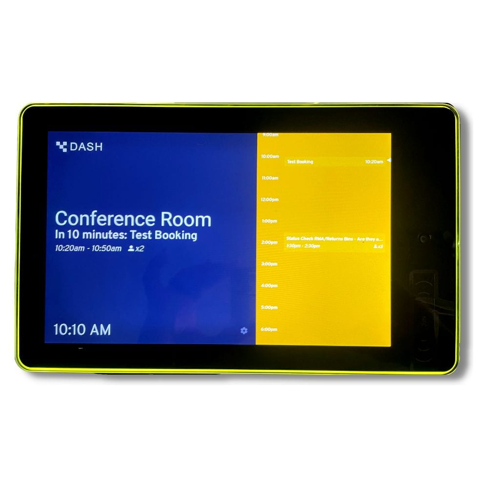 PoE Texas Display 10" Touchscreen Room Scheduler with Highly Visible LED Ring