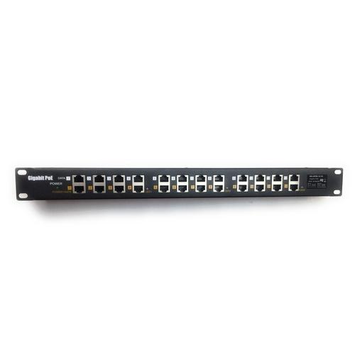 PoE Texas Injector 12 Port Gigabit Passive Mode A/B Rack Mount PoE Injector (Power Supply Not Included)