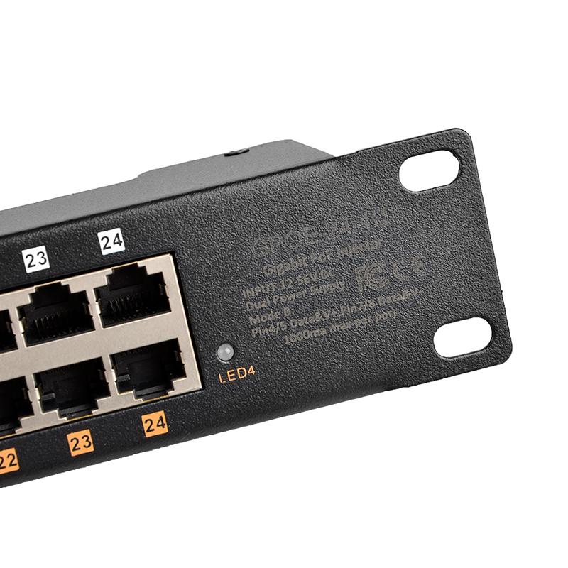 PoE Texas Injector 24-Port Gigabit Rack Mount PoE Injector with 48V240W Power Supplies