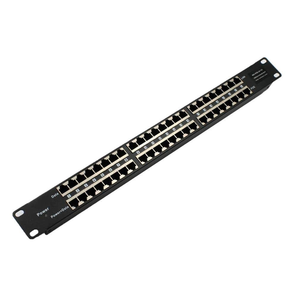 PoE Texas Injector 24-Port Rack Mount 10/100 PoE Injector with 24 Volt 120 Watt Power Supply