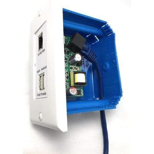 PoE Texas Splitter In-Wall PoE Splitter with Gigabit Data + Two USB Charging Ports