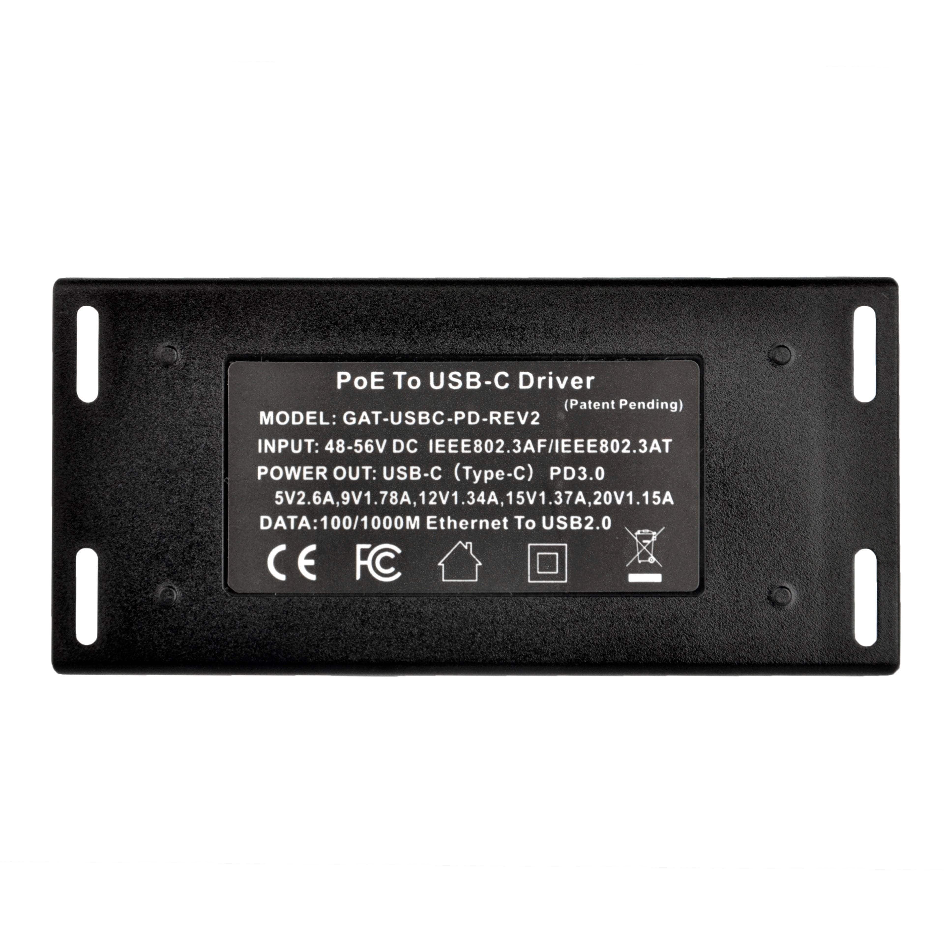 POE Texas Splitter PoE+ (802.3at) to USB-C Power + Data Delivery with 25 Watt Output - USB-C with Lightning Cable Compatible with iPad 10.2 and Mini and iPhone