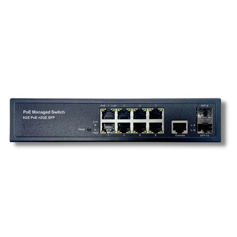 POE Texas Switch 8-Port Gigabit Layer 2 Managed PoE+ (IEEE 802.3at) Switch