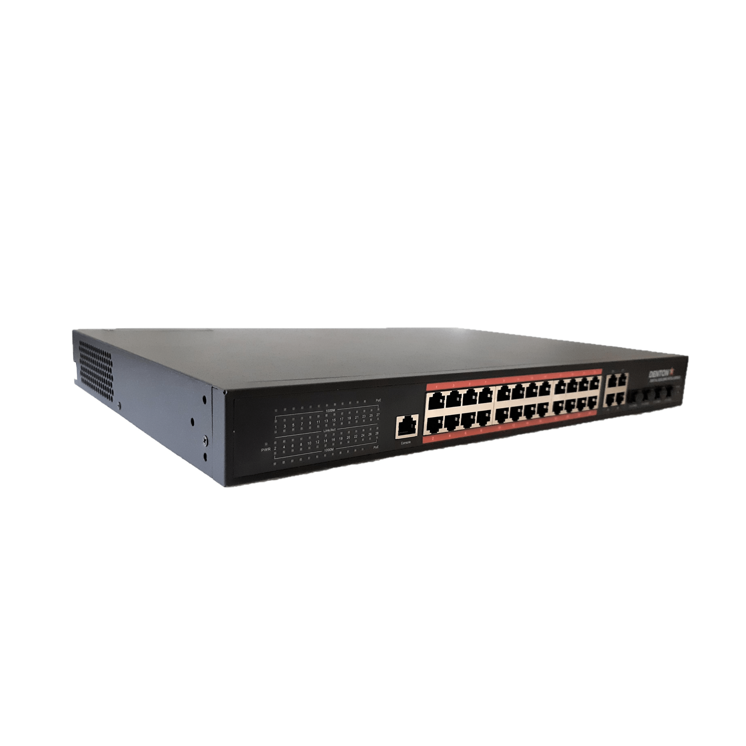 POE Texas Switch Fanless 24-Port Gigabit Layer 2 Managed IEEE 802.3bt Switch