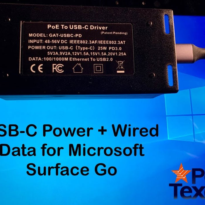 USB-C Power And Wired Data Over PoE for Microsoft Surface Go