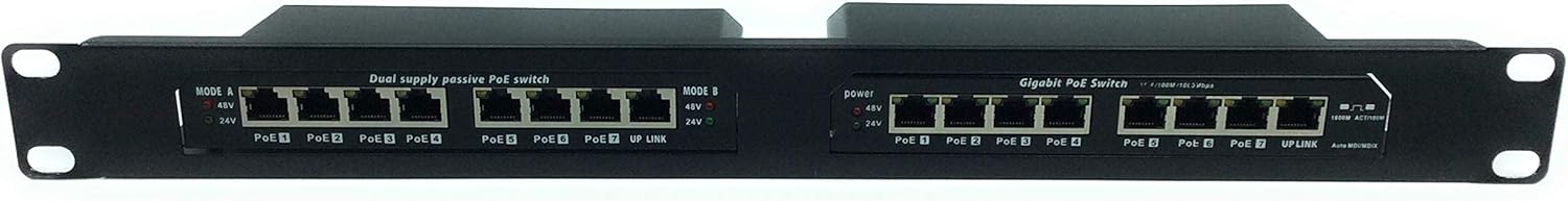 PoE Texas Accessories 1U Rack Mount for Two POES-8-7 or One GPOES-8-7AB Unmanaged Switch (Sold Separately)