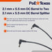 PoE Texas Accessories 2.1 mm x 5.5 mm DC Barrel to Two 2.1 mm x 5.5 mm DC Barrel Splitter