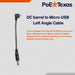 PoE Texas Accessories 2.1 x 5.5 mm DC barrel to Micro-USB Left Angle Cable