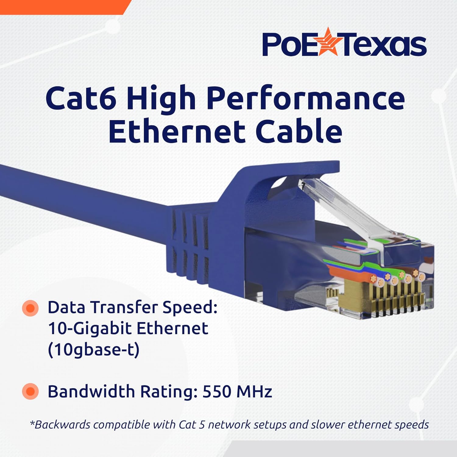 POE Texas Accessories CAT 6 Patch Cable 25 ft