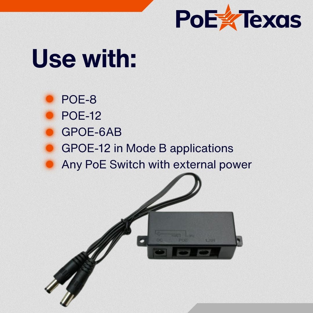 PoE Texas Accessories Dual DC Power Input for Backup Power