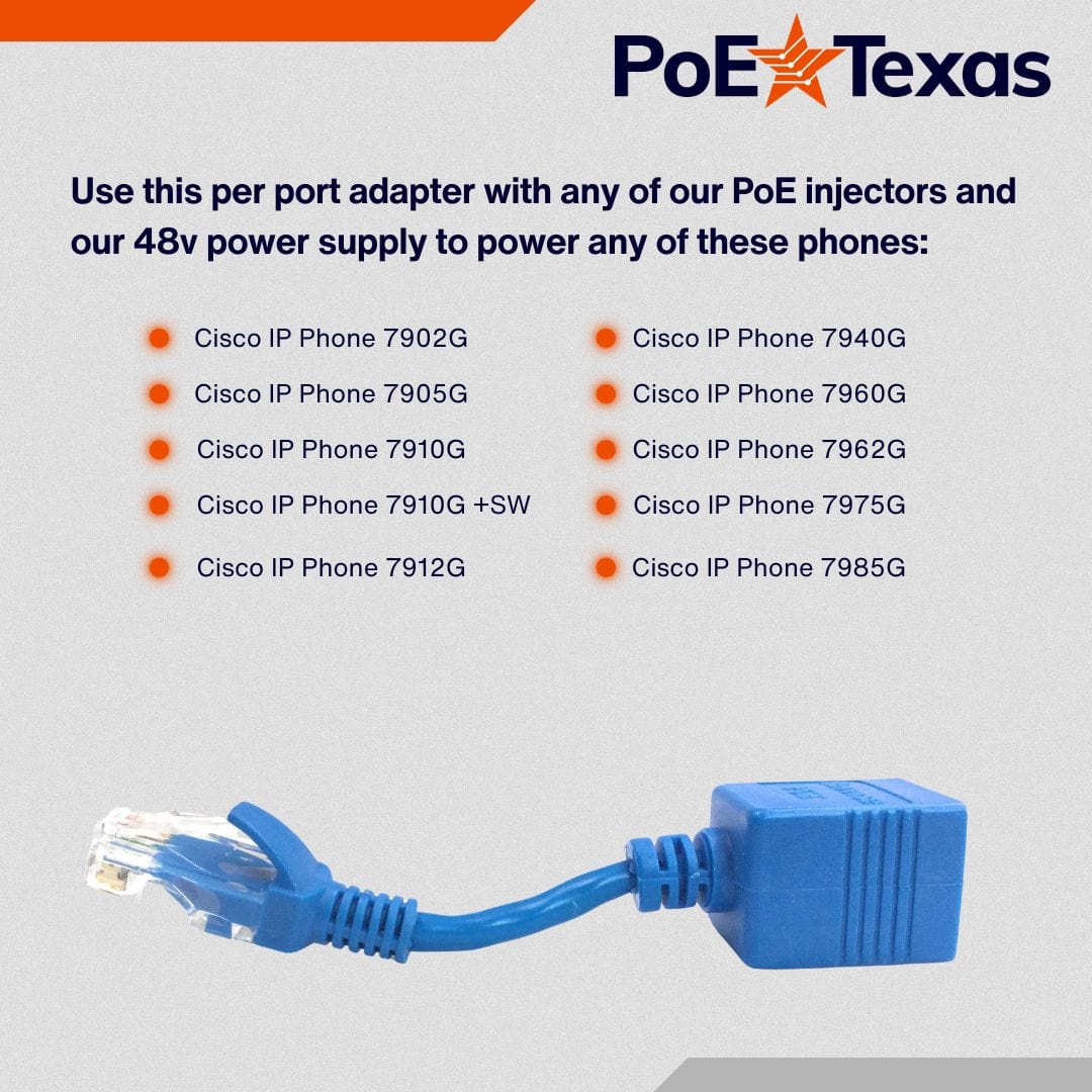 PoE Texas Accessories PoE to PoE Reverse Polarity Adapter