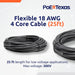 POE Texas Accessories Pre-cut Security/Audio Cable 10ft 18 AWG with 4 cores for low voltage applications