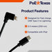 POE Texas Cable USB-C to Lightning Right Angle Cable - 2.5 Meters