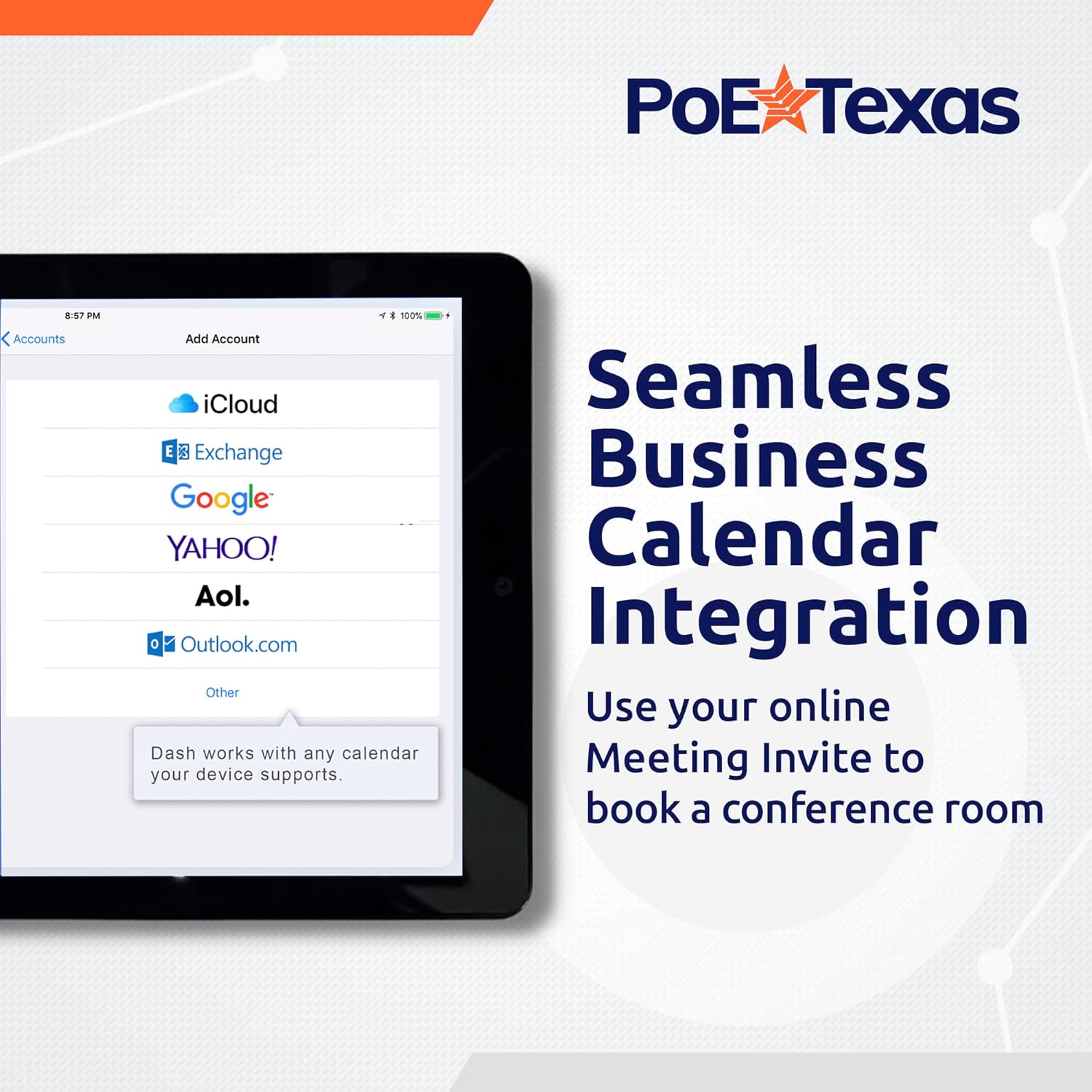 PoE Texas Display 8" Touchscreen Room Plug and Play PoE Scheduler