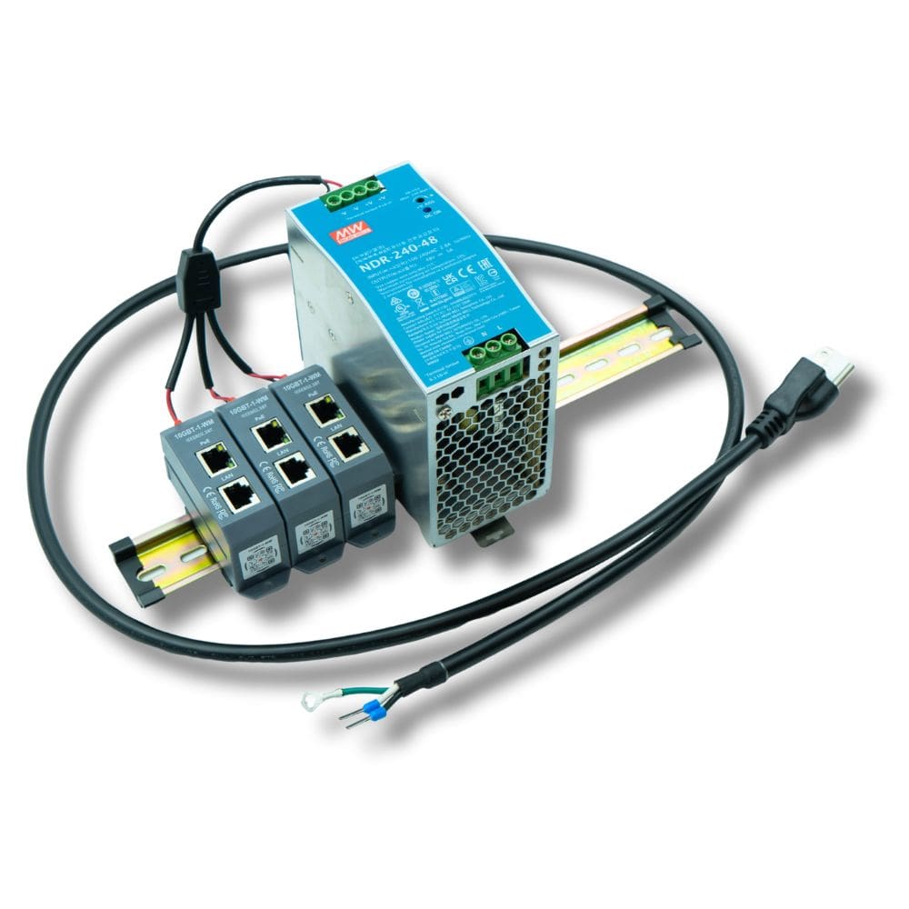 10 Gigabit PoE++ (802.3bt) 3-port Injector kit with 48 Volt 240 Watt P ...