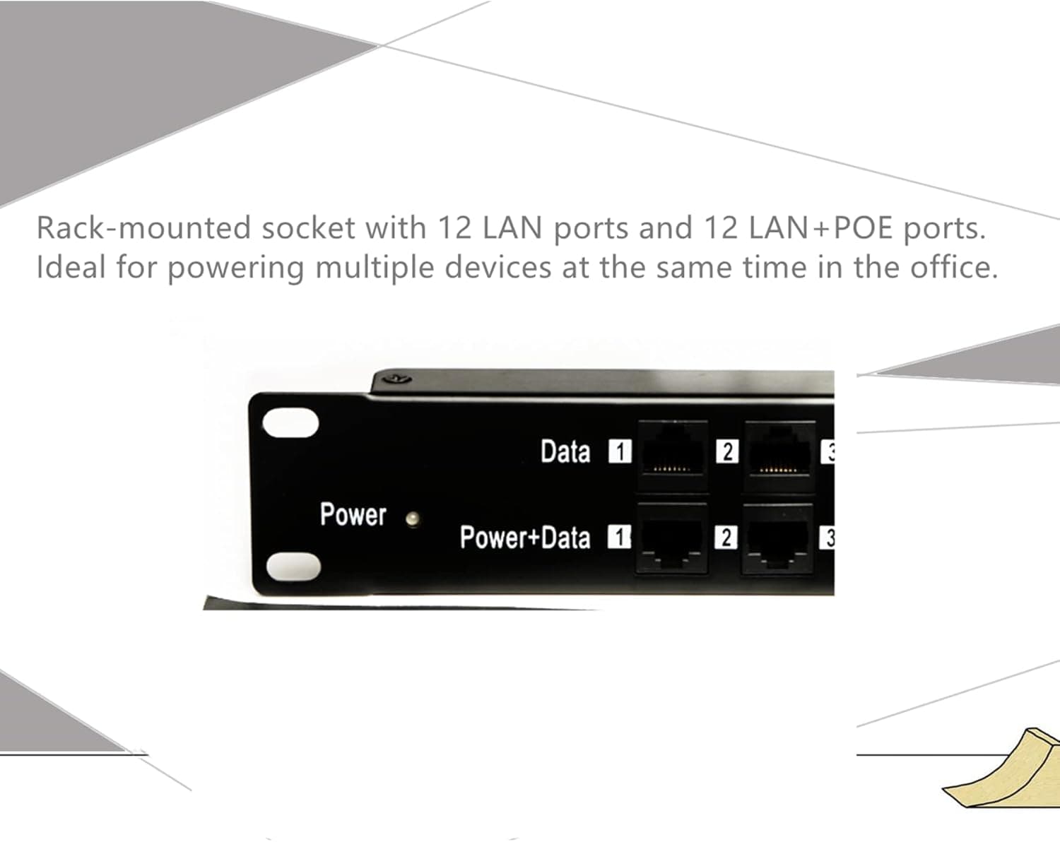 PoE Texas Injector 12-Port 10/100, Mode B, Rack Mount PoE Injector with 24 Volt 60 Watt Power Supply