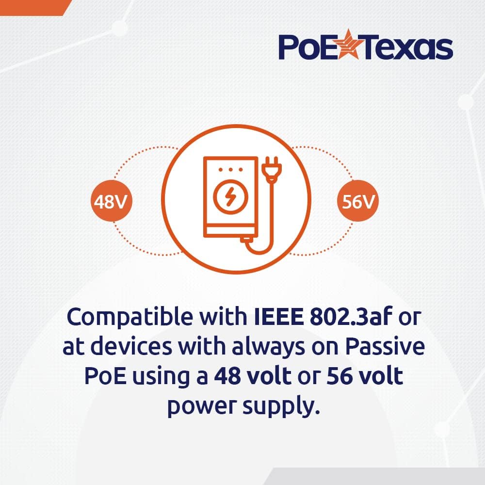PoE Texas Injector 12 Port Gigabit Passive Mode A/B Rack Mount PoE Injector