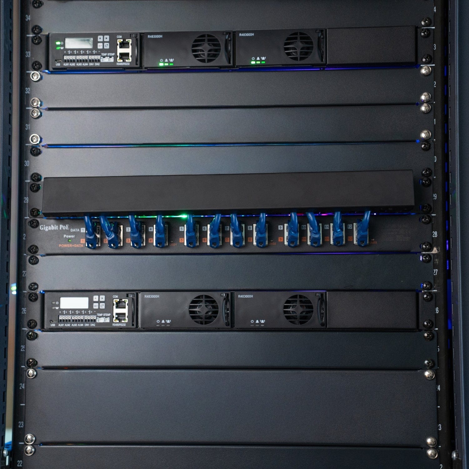 PoE Texas Injector 12 Port Gigabit Passive Mode A/B Rack Mount PoE Injector