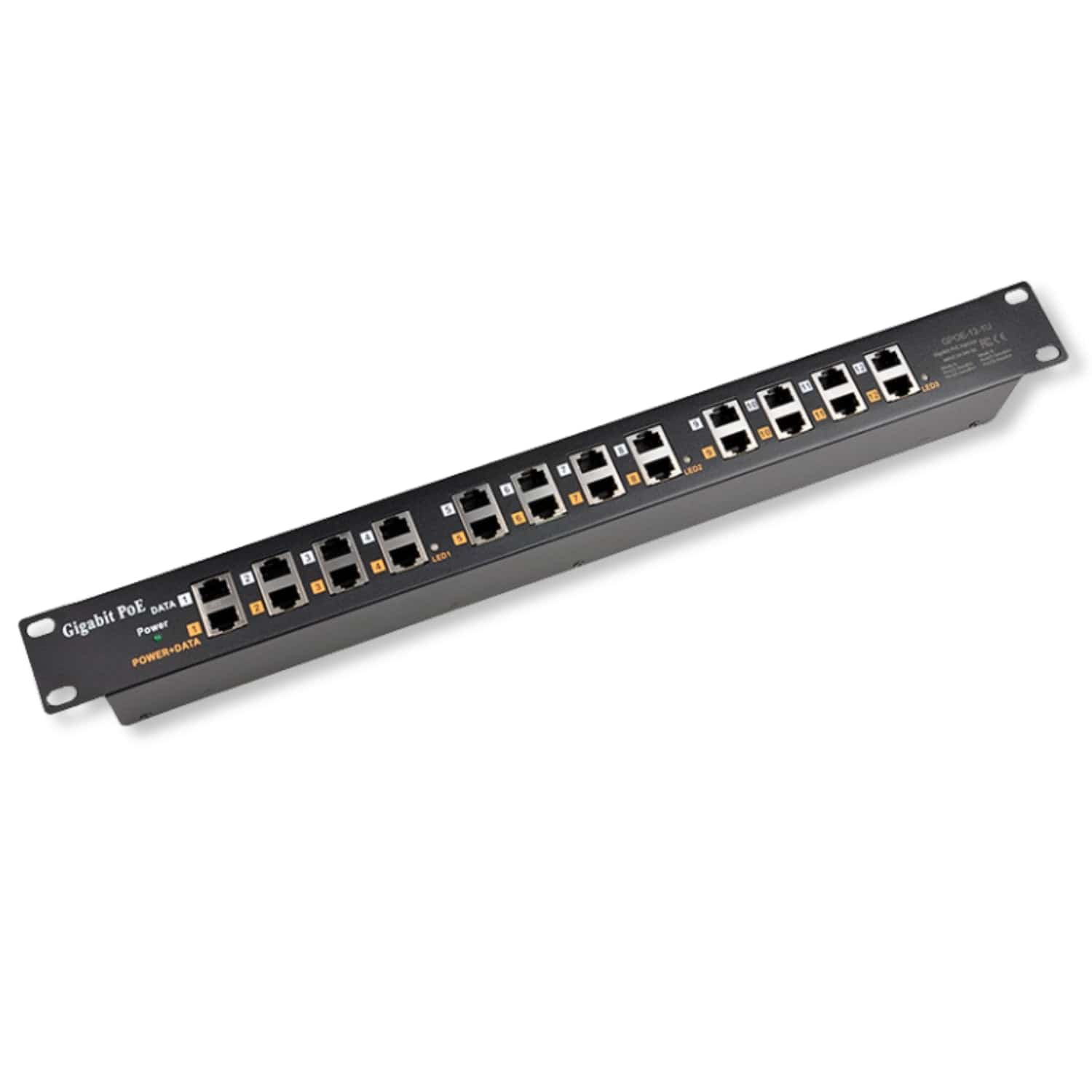 PoE Texas Injector 12 Port Gigabit Passive Mode A/B Rack Mount PoE Injector