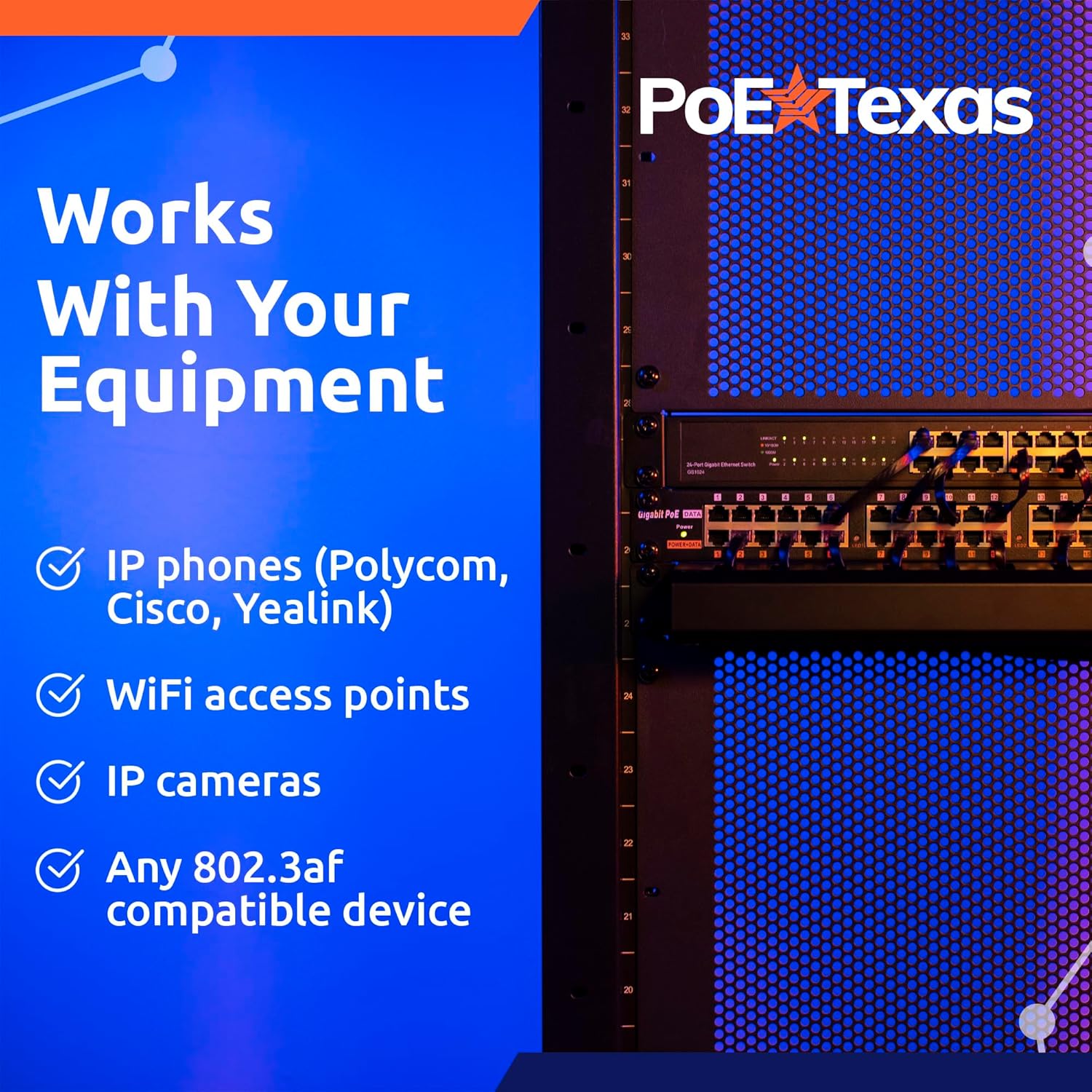 12-Port Gigabit Rack Mount PoE Injector with 48V 60W Power Supply — POE ...