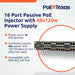 PoE Texas Injector 16-Port 10/100, Mode B, Rack Mount PoE Injector with 48 Volt 120 Watt Power Supply