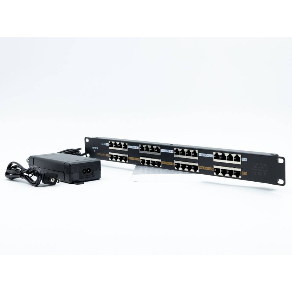 16-Port 10/100, Mode B, Rack Mount PoE Injector with 48 Volt 120 Watt ...