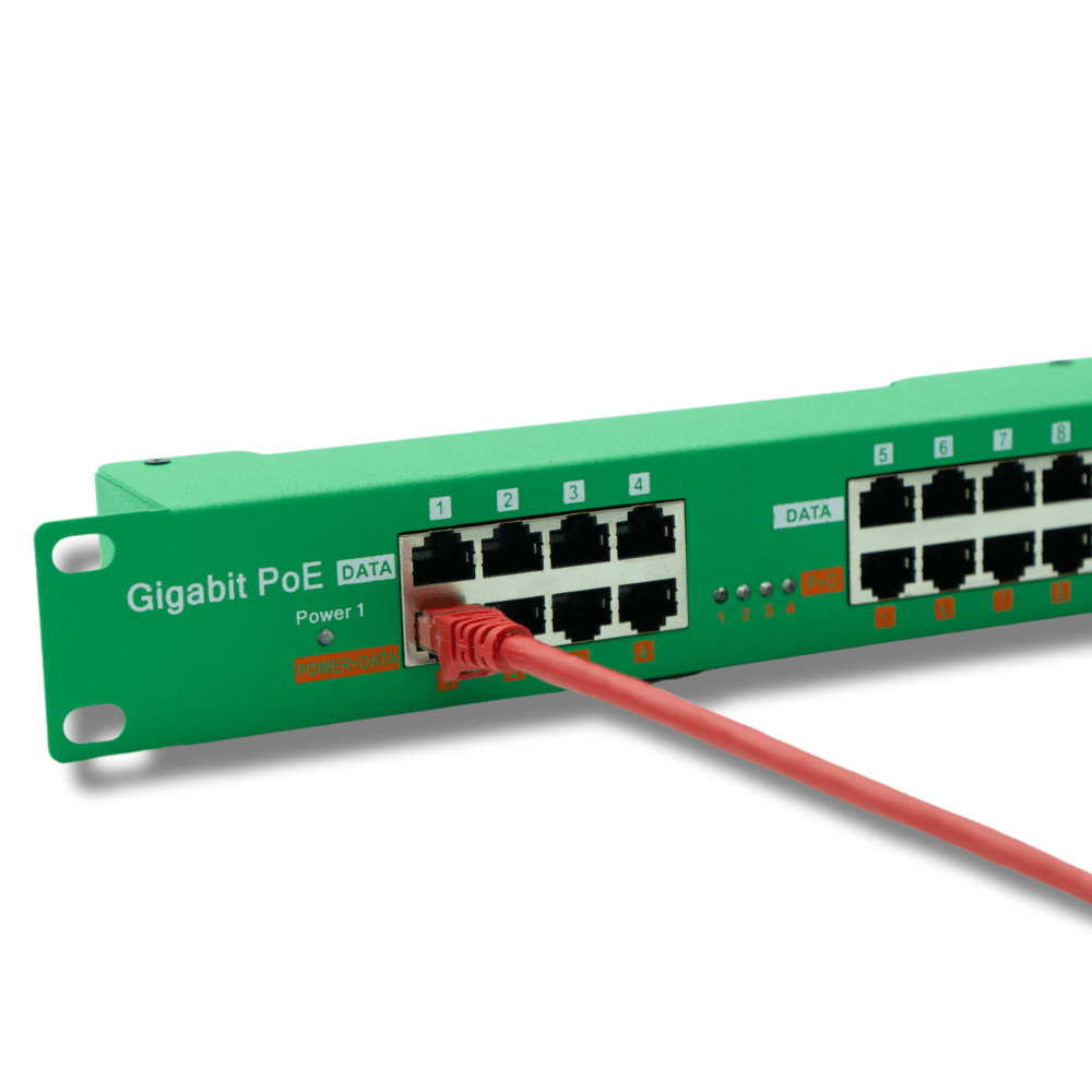 PoE Texas Injector 16 Port Gigabit 802.3at On-Demand PoE Injector with 56V240W Power Supply