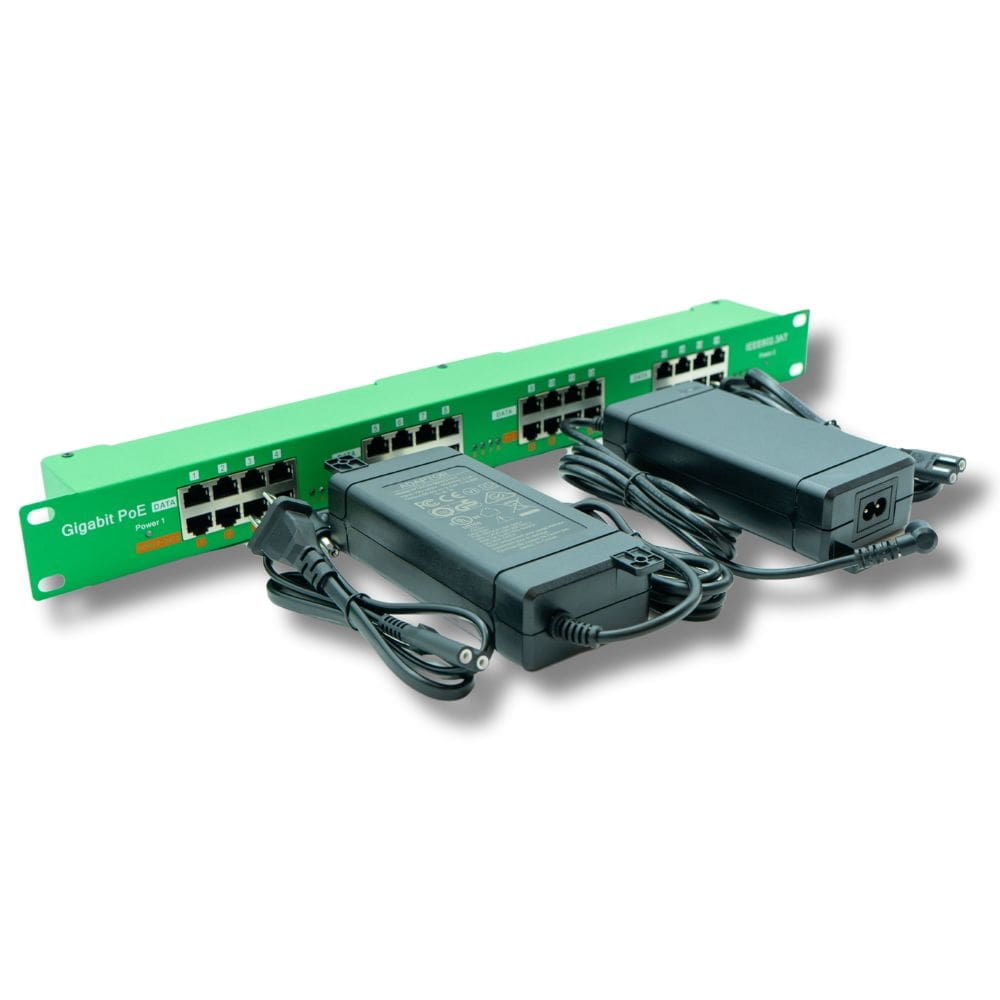 PoE Texas Injector 16 Port Gigabit 802.3at On-Demand PoE Injector with 56V240W Power Supply