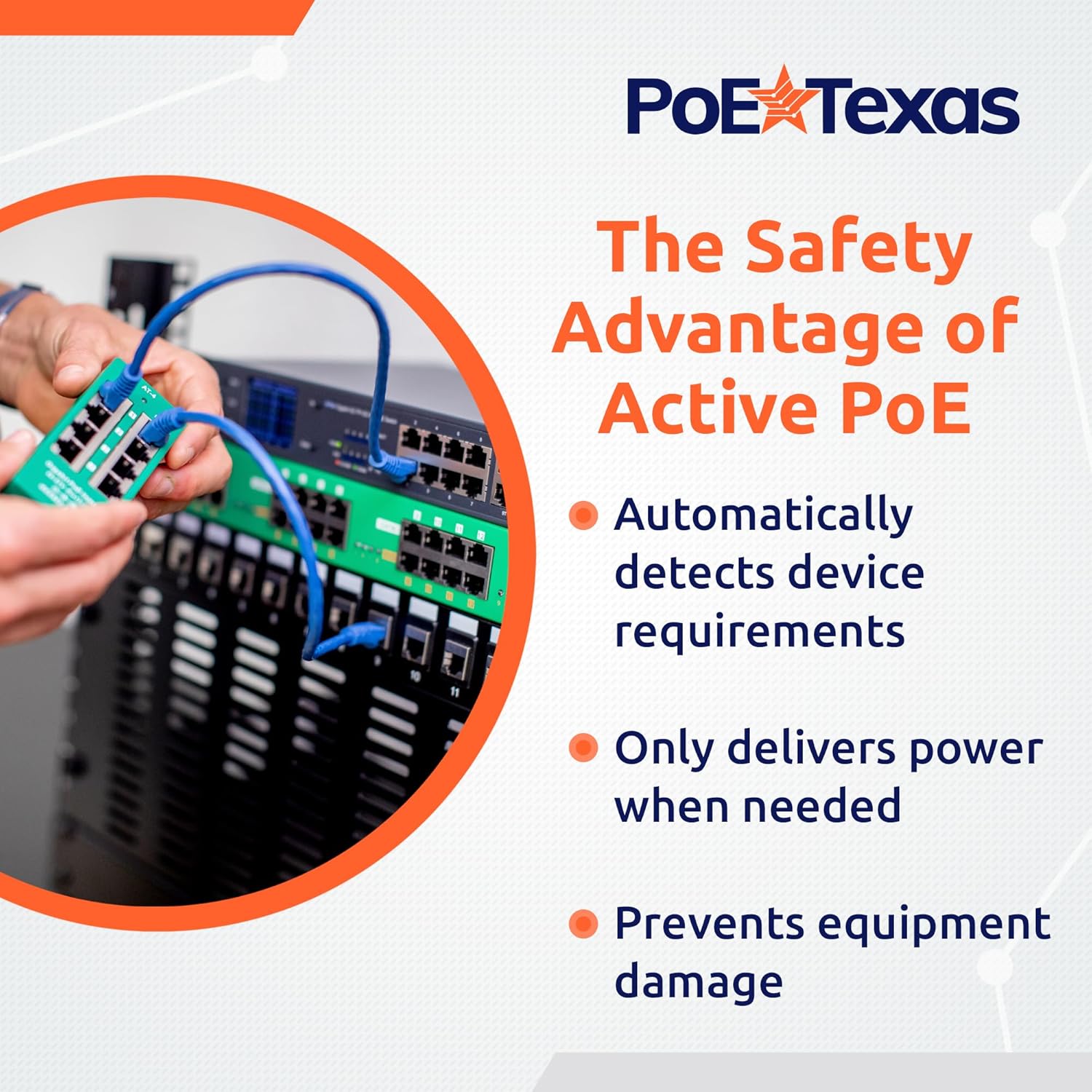 PoE Texas Injector 16 Port Gigabit 802.3at On-Demand PoE Injector with 56V240W Power Supply