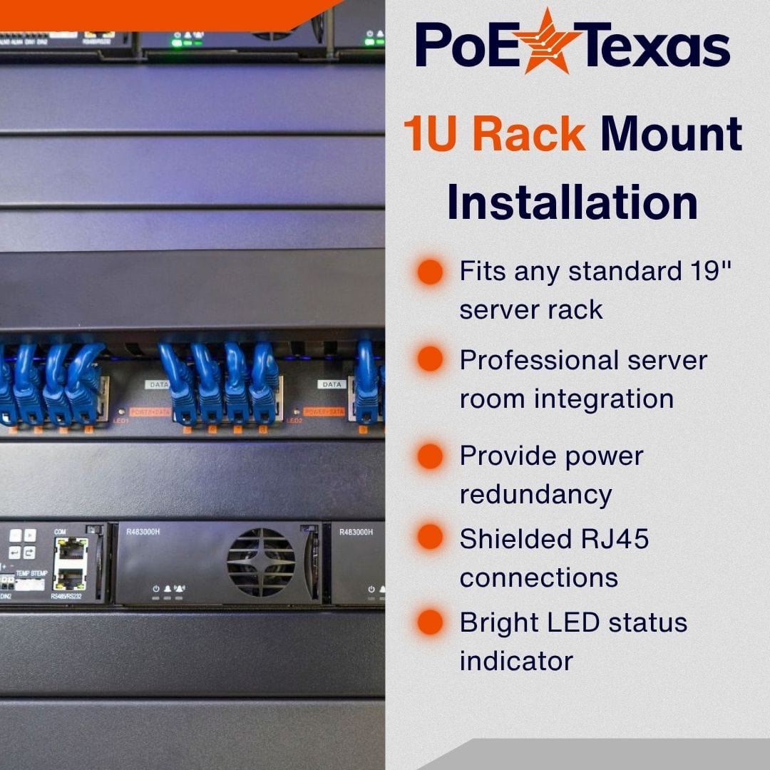 16 Port Gigabit Mode A Rack Mount PoE Injector (Power Supply Not Inclu ...
