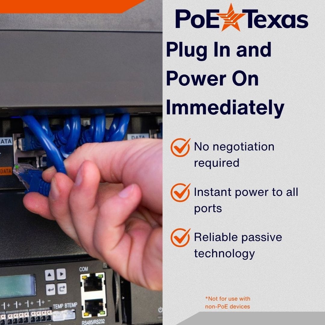 PoE Texas Injector 16 Port Gigabit Mode A Rack Mount PoE Injector (Power Supply Not Included)