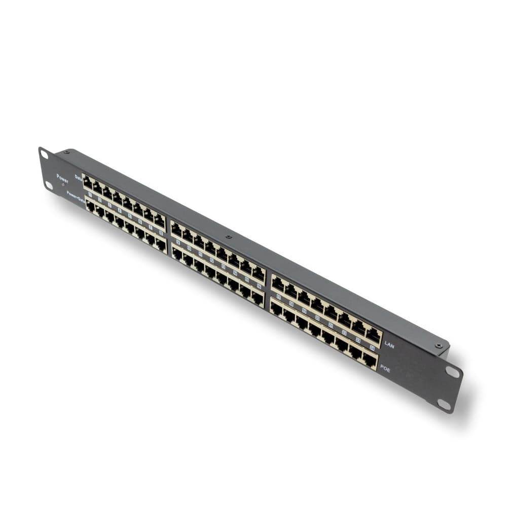 PoE Texas Injector 24-Port 10/100, Mode B, Rack Mount PoE Injector with 48 Volt 120 Watt Power Supply