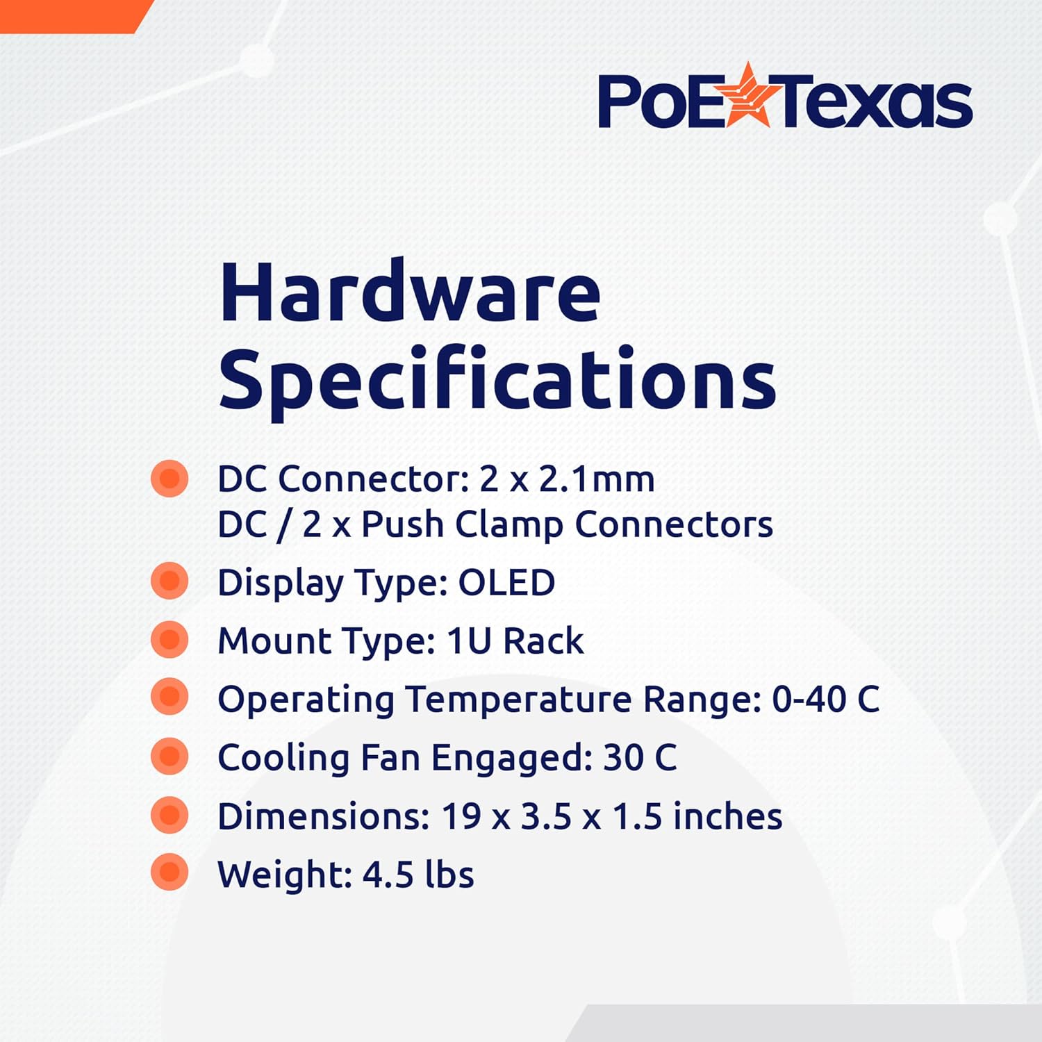 POE Texas Injector 24-Port Gigabit 802.3bt Managed PoE Injector