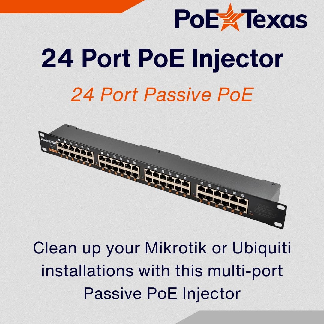 POE Texas Injector 24-Port Gigabit Rack Mount Injector