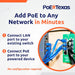 PoE Texas Injector 4 Port Active Gigabit Mode A PoE Injector with 48 Volt 60 Watt Power Supply