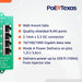 PoE Texas Injector 4 Port Active Gigabit Mode A PoE Injector with 56 Volt 60 Watt Power Supply