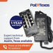 PoE Texas Injector 4 Port Gigabit Mode A PoE Injector with 48 Volt 48 Watt Power Supply